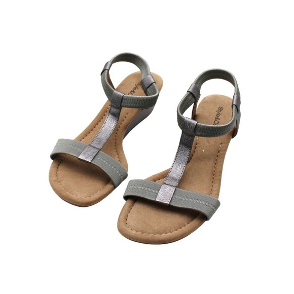 Style & Co Gray Wedge Sandals - Picture 2 of 7